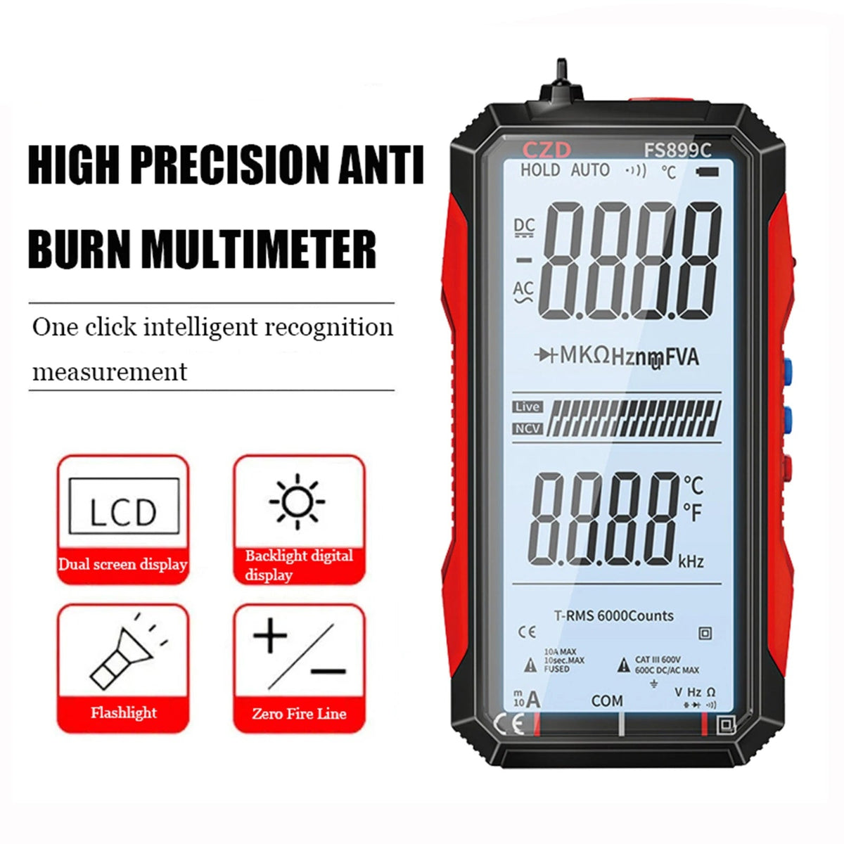 Digitalt multimeter med automatisk måleområde