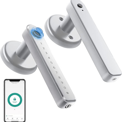 Smart dørgreb med fingeraftryk, kode og app