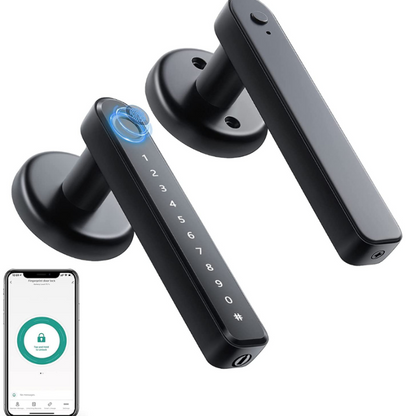 Smart dørgreb med fingeraftryk, kode og app