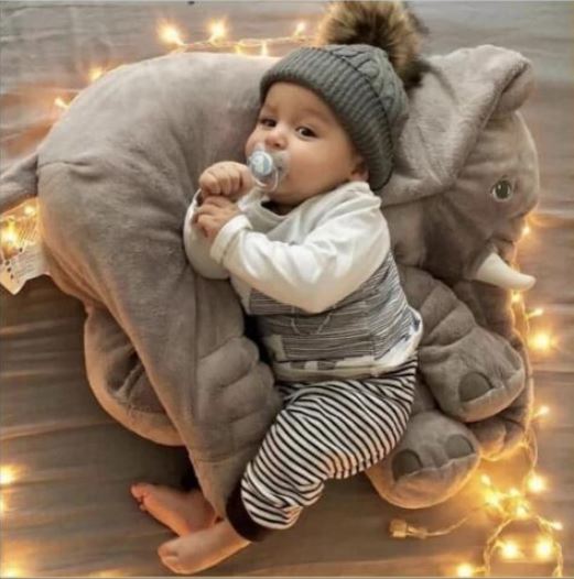 Elefantformet babypude i 40 eller 60 cm