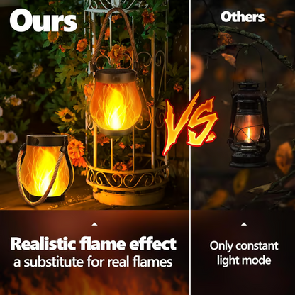 Solcellelanterne til haven med LED-flammeeffekt