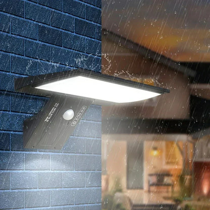 Solcelle-LED-væglampe med bevægelsessensor og fjernbetjening