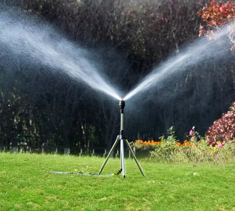 360° havesprinkler i rustfrit stål med stativ