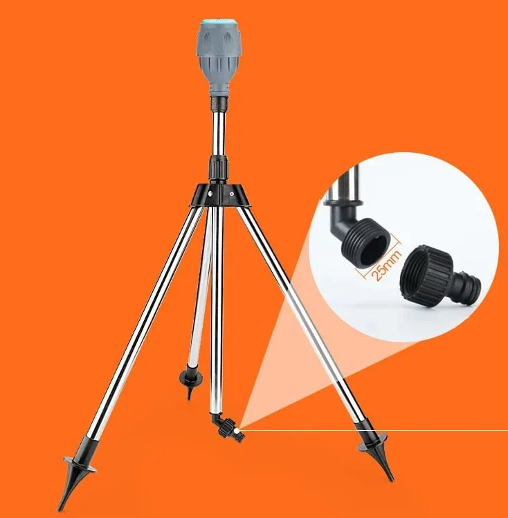 360° havesprinkler i rustfrit stål med stativ