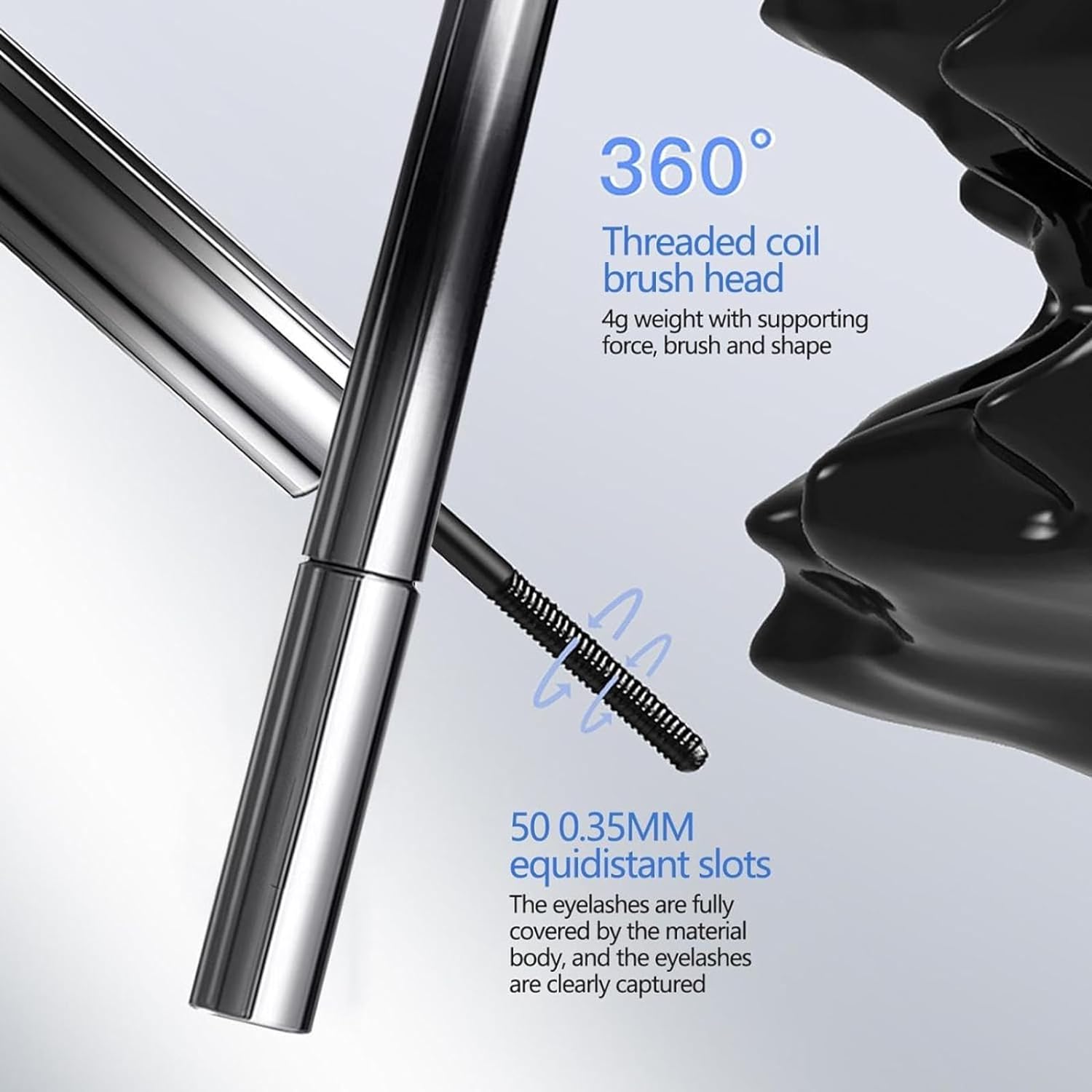 Mascara med metalbørste – sort
