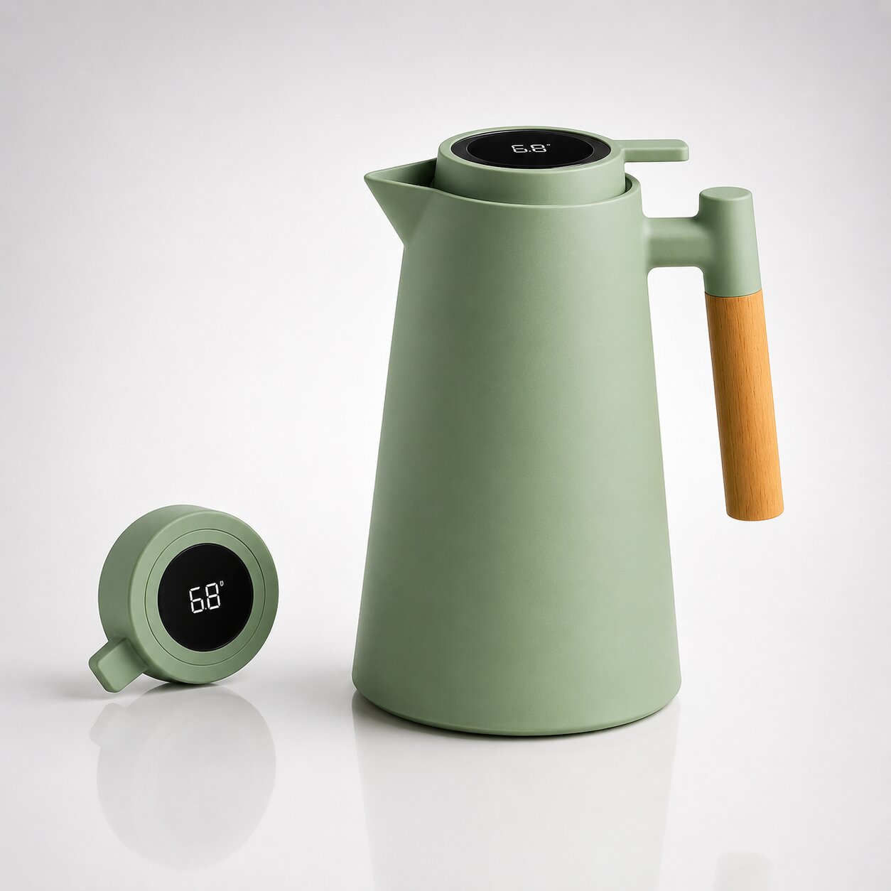 Termokande på 1 liter med temperaturvisning