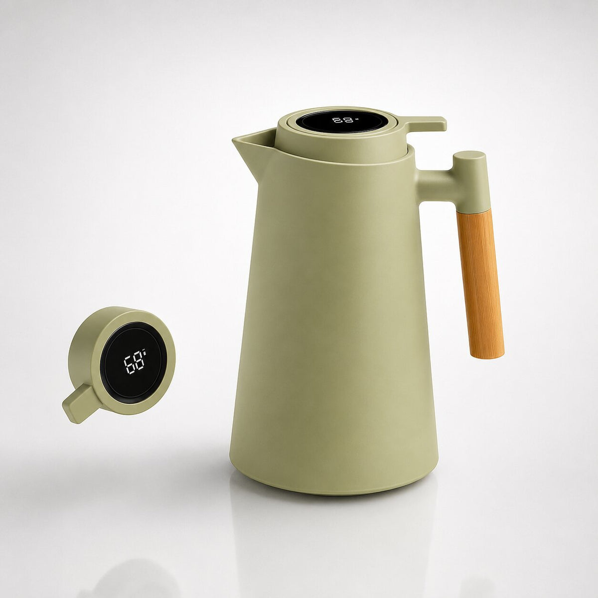Termokande på 1 liter med temperaturvisning