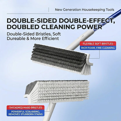Rengøringsbørste med langt skaft og roterende hoved