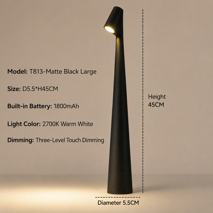 Trådløs LED-bordlampe med touchdæmper i 3 niveauer