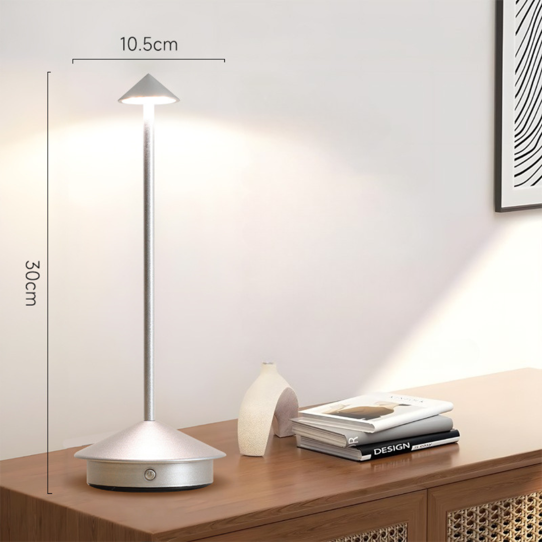 Trådløs bordlampe med touchdæmper og USB-opladning