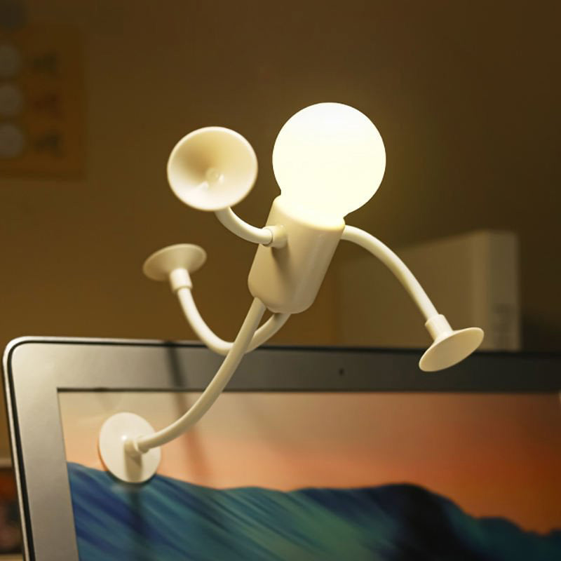 Dekorativ bordlampe i robotdesign