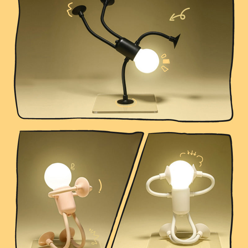 Dekorativ bordlampe i robotdesign