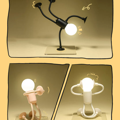Dekorativ bordlampe i robotdesign