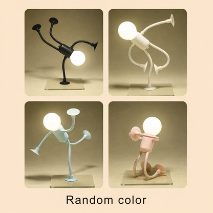 Dekorativ bordlampe i robotdesign