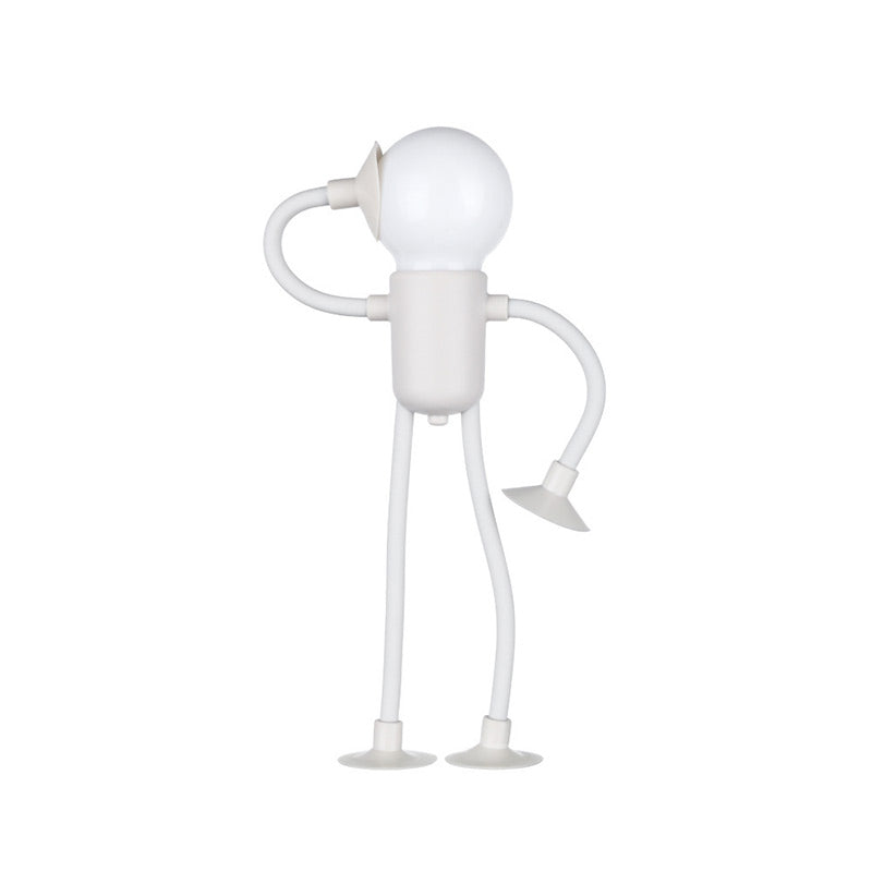 Dekorativ bordlampe i robotdesign