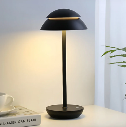 Svampeformet bordlampe med touchdæmper
