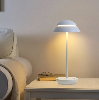 Svampeformet bordlampe med touchdæmper
