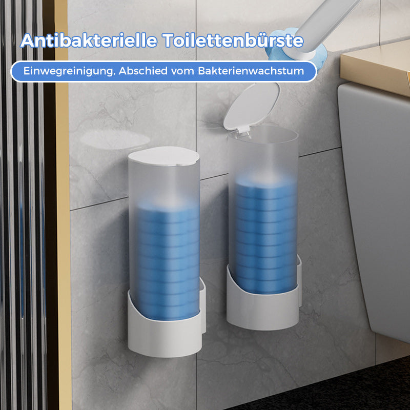 Toiletbørste med udskiftelige svampehoveder