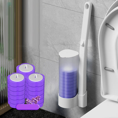 Toiletbørste med udskiftelige svampehoveder
