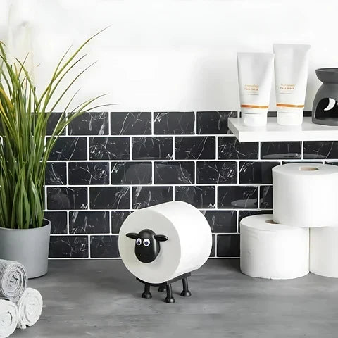 Toiletpapirholder i fåredesign – kompakt ABS-plast