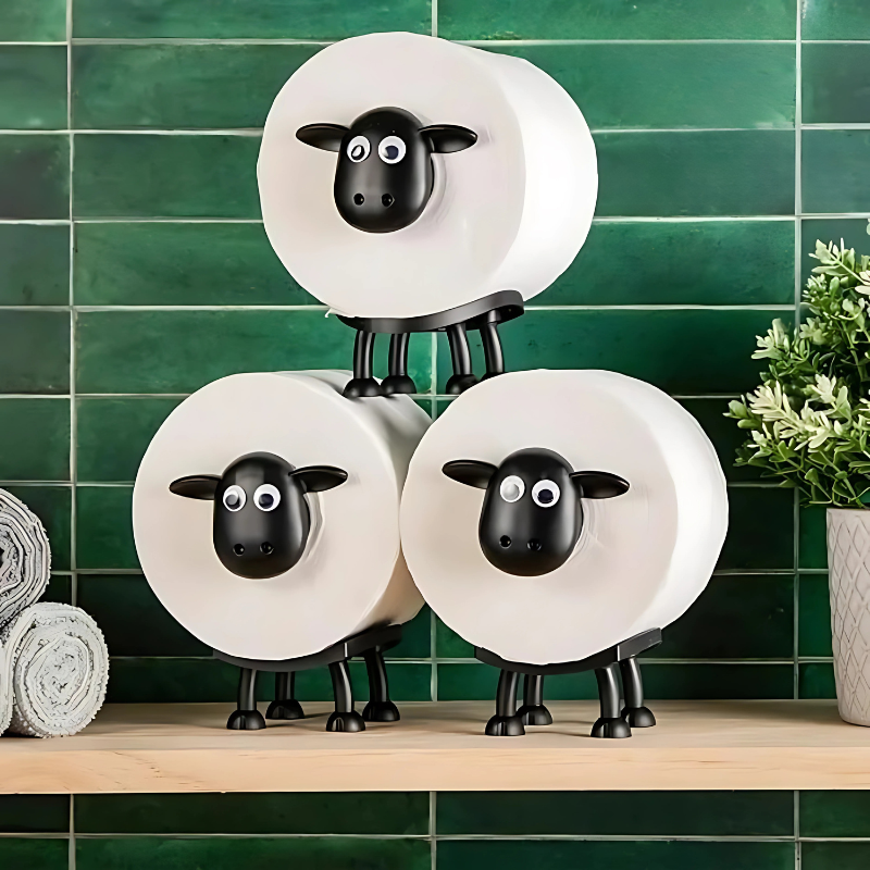 Toiletpapirholder i fåredesign – kompakt ABS-plast