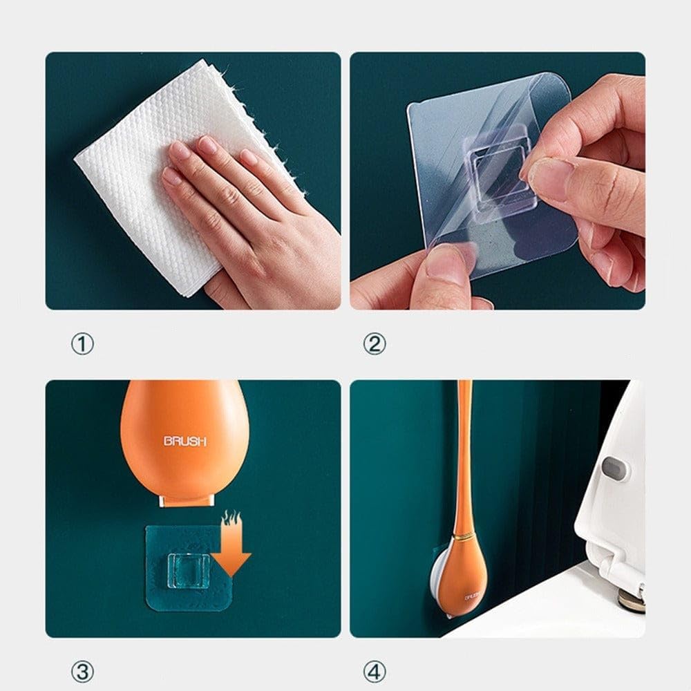 Toiletbørste med vægholder og aftageligt hoved