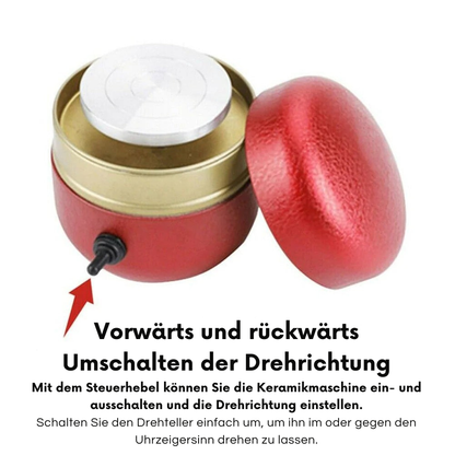 Elektrisk mini-drejeskive til keramik med frem- og bakfunktion