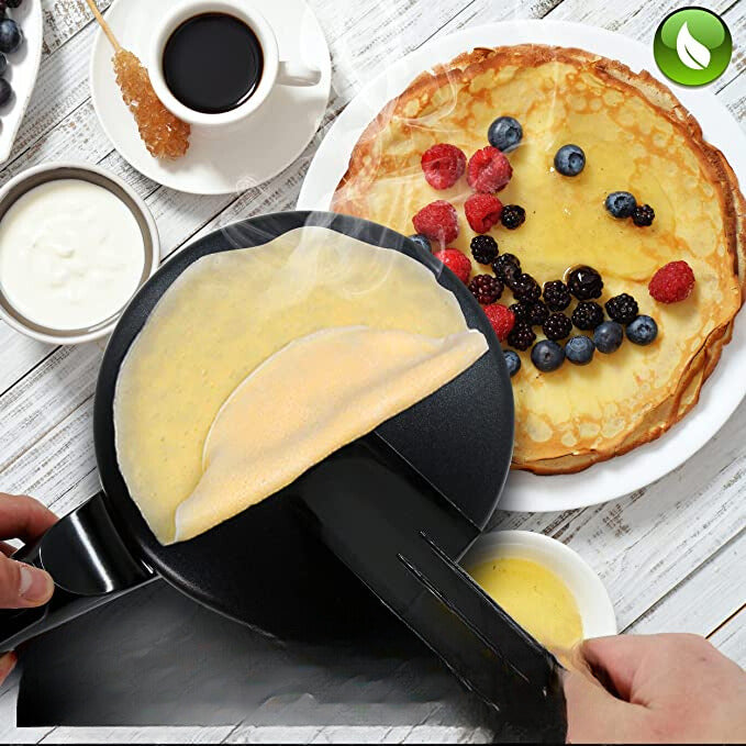 Elektrisk crêpe- og pandekagemaskine med slip-let-belægning