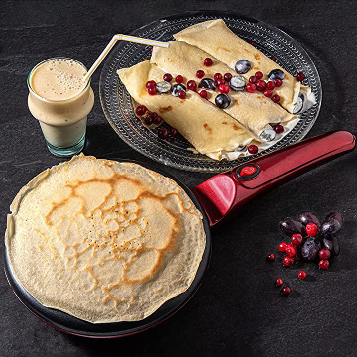 Elektrisk crêpe- og pandekagemaskine med slip-let-belægning