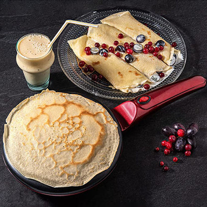 Elektrisk crêpe- og pandekagemaskine med slip-let-belægning