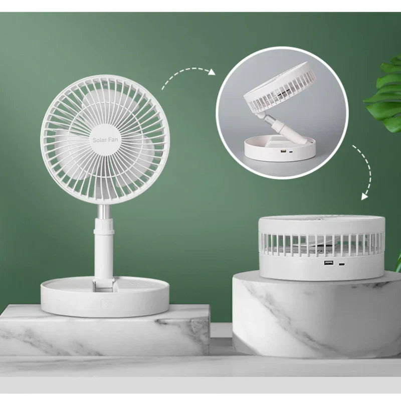 Sammenklappelig trådløs ventilator med USB-opladning