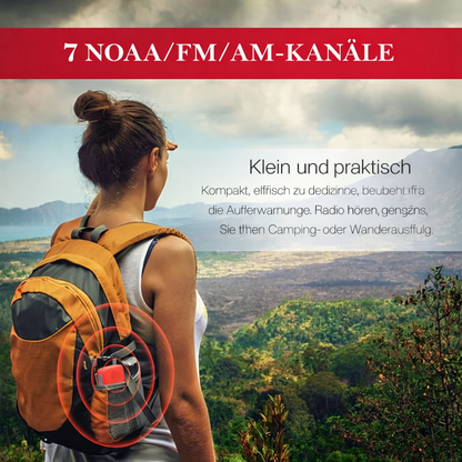 Nødradio med håndsving, solcelle, lommelygte og powerbank