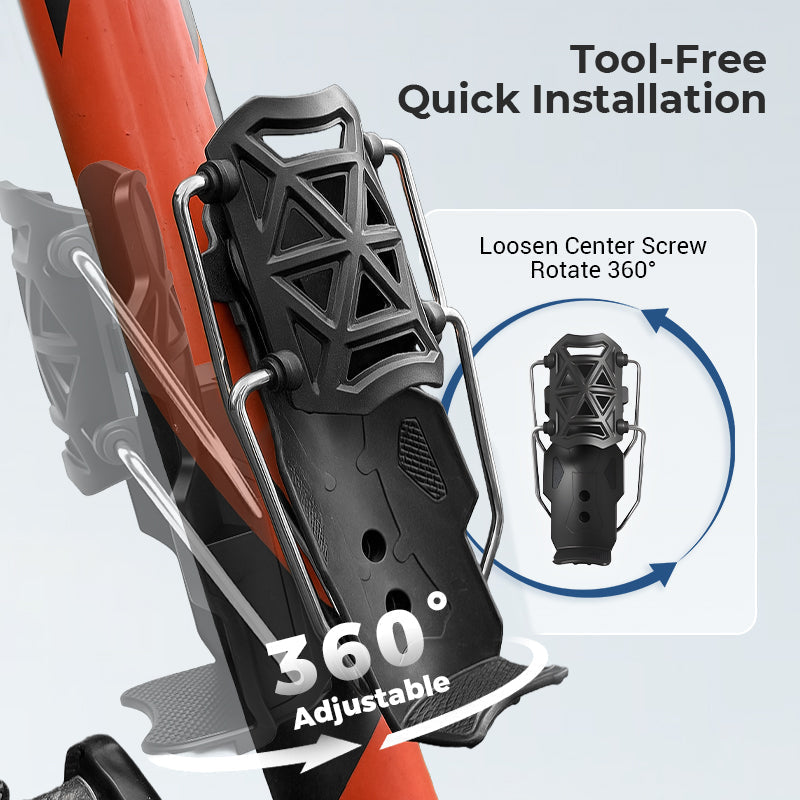 Universal 360° flaskeholder til cykel og motorcykel
