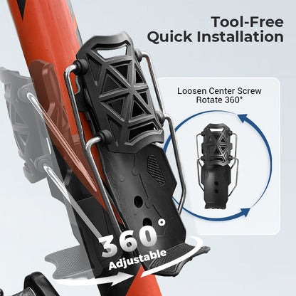Universal 360° flaskeholder til cykel og motorcykel