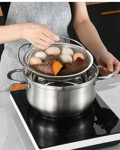 Dampindsats i rustfrit stål med håndtag