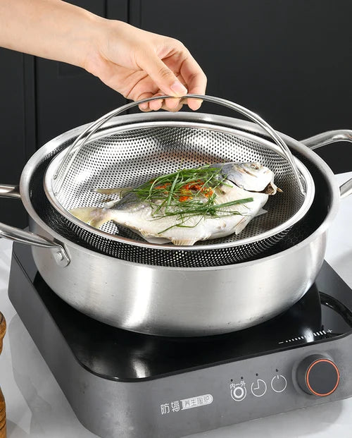 Dampindsats i rustfrit stål med håndtag