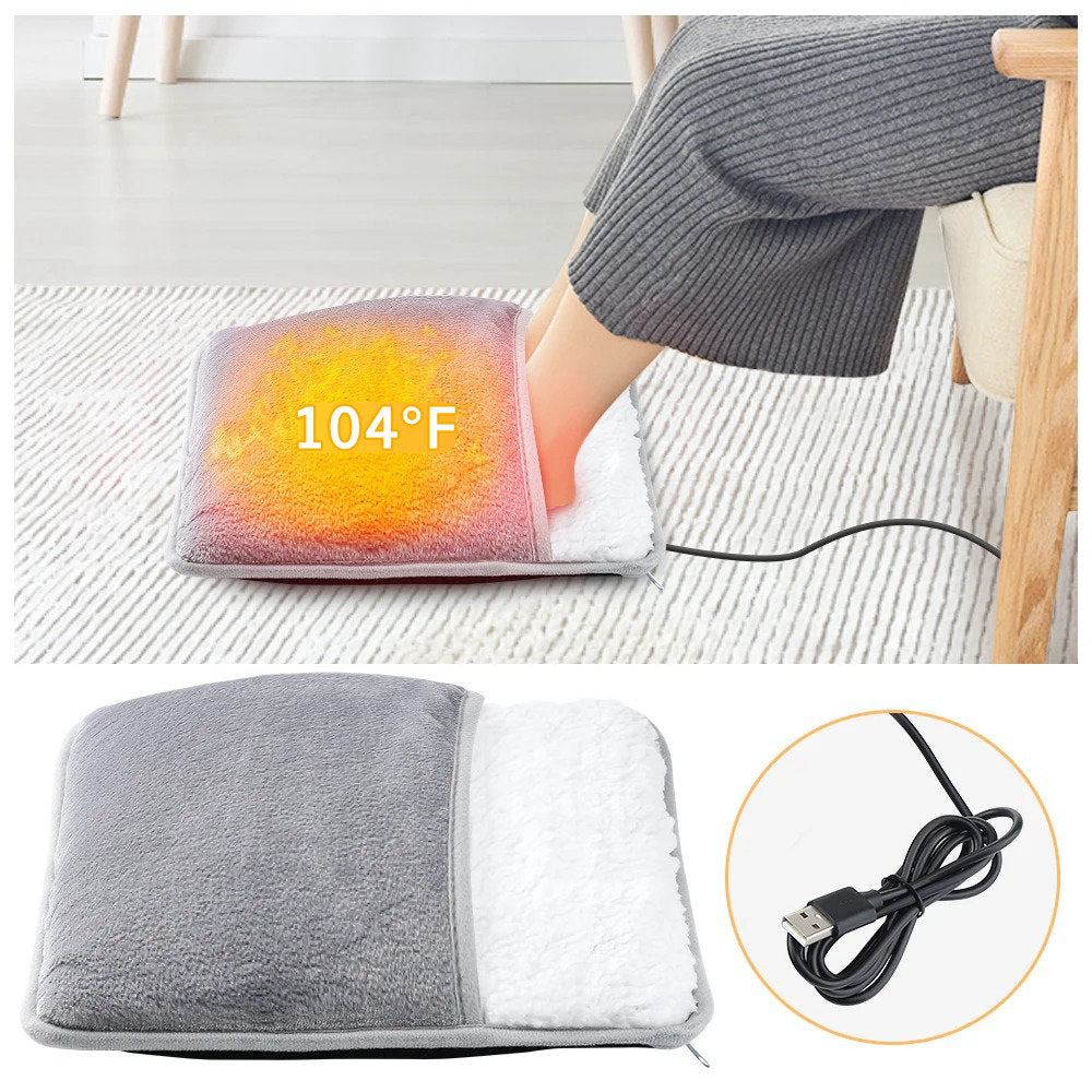 USB-fodvarmer i blødt flannel