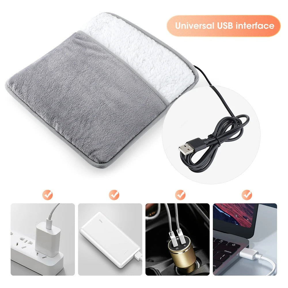 USB-fodvarmer i blødt flannel