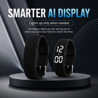 Vibrationsvækkeur som armbånd med LED-display