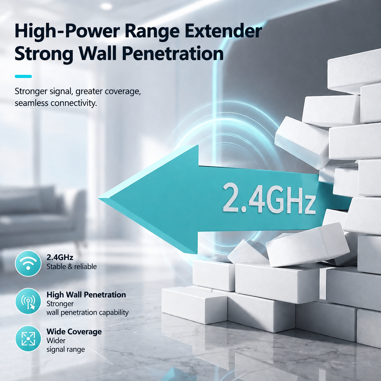 Dual-band WiFi-repeater med 4 antenner