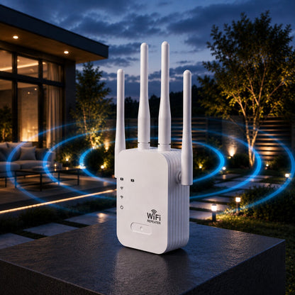 Dual-band WiFi-repeater med 4 antenner
