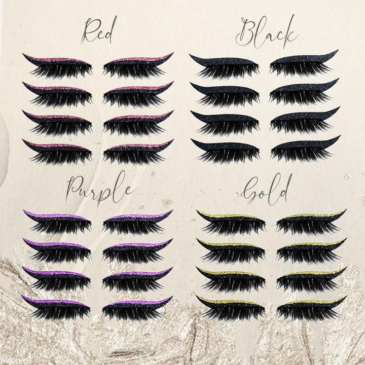 Genanvendelige glitter-eyeliner- og vippeklistermærker – 2 stk.