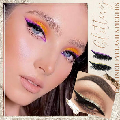 Genanvendelige glitter-eyeliner- og vippeklistermærker – 2 stk.