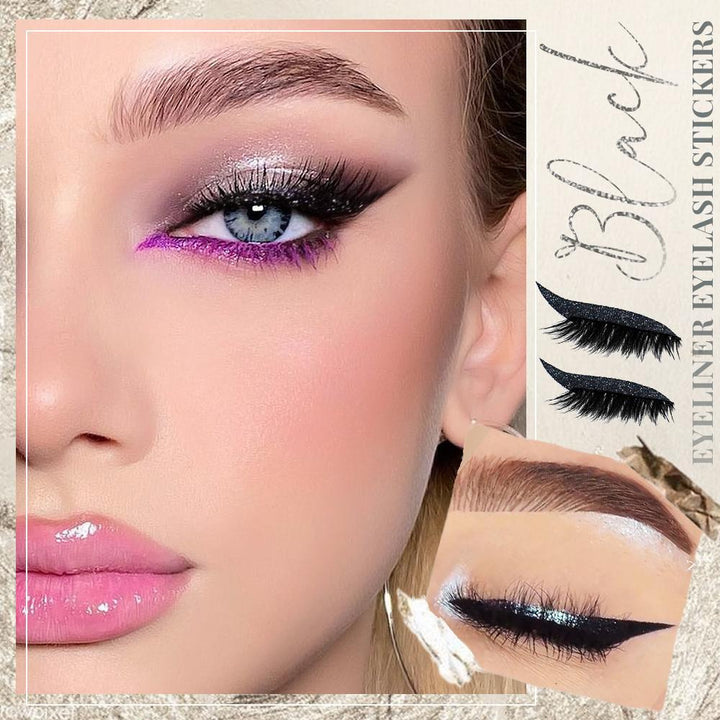 Genanvendelige glitter-eyeliner- og vippeklistermærker – 2 stk.