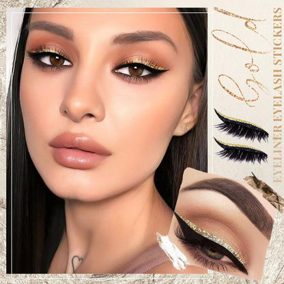 Genanvendelige glitter-eyeliner- og vippeklistermærker – 2 stk.