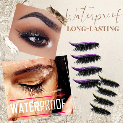 Genanvendelige glitter-eyeliner- og vippeklistermærker – 2 stk.
