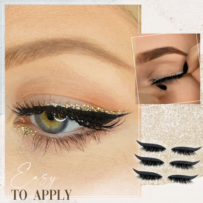 Genanvendelige glitter-eyeliner- og vippeklistermærker – 2 stk.