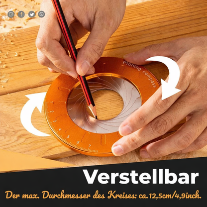Justerbar cirkellineal til præcise cirkler op til 12,5 cm