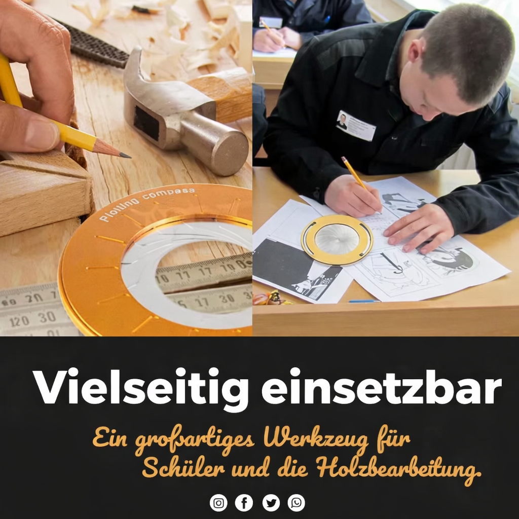 Justerbar cirkellineal til præcise cirkler op til 12,5 cm