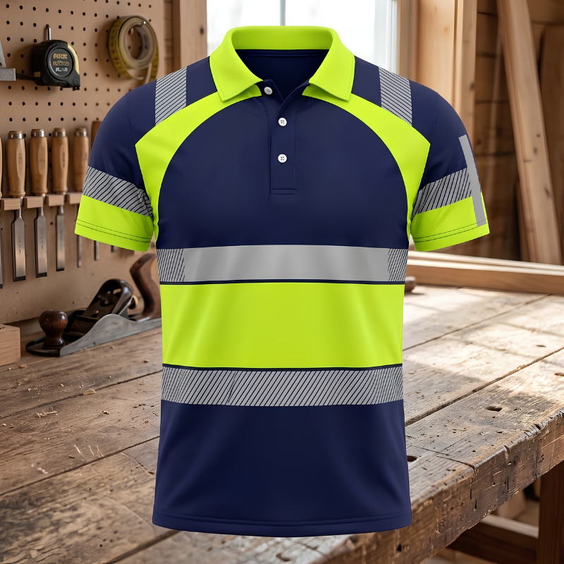 Reflekterende poloshirt i polyester til udendørs aktiviteter – billede 4